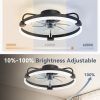 71NA0b98B2L._AC_SL1500_.jpg windphoto 1 Pack 20'' Black Low Profile and 1 Pack 20'' Ceiling Fans, Dimmable Modern Fan Light(3000K-6000K), 6 Speed, Reversible, Flush Mount Ceiling Fans with Lights for Bedroom