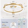 71NHU0JniL._AC_SL1500_.jpg windphoto 20" Ceiling Fans with Lights and Remote, Low Profile Led Fan Light | Flush Mount, Stepless Dimmable Fandelier, 6 Speeds, 3 CCT, Quiet Reversible DC Motor, 2H Timer, Bedroom, Living Room, Gold