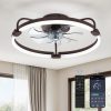 71NO4tViziL._AC_SL1500_.jpg windphoto 20" Ceiling Fans with Lights and Remote, Low Profile Led Fan Light | Flush Mount, Stepless Dimmable Fandelier, 6 Speeds, 3 CCT, Quiet Reversible DC Motor, 2H Timer, Bedroom, Living Room, Brown