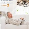 windphoto 20" Caged Flush Mount Square Ceiling Fans with Lights and Remote | 6 Speed and Reversible DC Motor, Small Farmhouse Rustic, Low Profile, for Bedroom, Kitchen, Dining Room