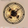 71ODtzK3f2L._AC_SL1500_.jpg windphoto 23 Inch Caged Flush Mount Ceiling Fans with Lights, Black | Low Profile, Farmhouse, Bladeless Enclosed Fandelier, Small, 6 Speed, Quiet Reversible DC, Bedroom, Kitchen, Living Room,