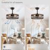 71OGB-hbaIL._AC_SL1500_.jpg windphoto 18 inch Caged Fandelier Ceiling Fan Light with Remote, Walnut | 6 Speed Adjustable,Timing, Quiet & Powerful DC, Small, Farmhouse, Industrial, Enclosed, Bladeless, Bedroom, Kitchen, Downrod