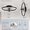 71OYso7R2L._AC_SL1500_.jpg windphoto 19.7" Low Profile Ceiling Fans with Lights, APP & Remote, Black | Flush Mount, Dimmable LED, Quiet DC Motor, Reversible, 6 Speeds, Fandelier, for Bedroom