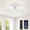 windphoto 22" Low Profile Ceiling Fans with Lights, APP & Remote, White | Flush Mount, Fandelier, 3000K-6000K, Dimmable LED, for Bedroom