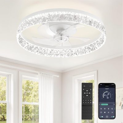 71Oz6jTA4rL._AC_SL1500_.jpg windphoto 22" Low Profile Ceiling Fans with Lights, APP & Remote, White | Flush Mount, Fandelier, 3000K-6000K, Dimmable LED, for Bedroom