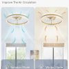 windphoto 20" Modern Ceiling Fans with Lights and Remote, Dimmable Low Profile Ceiling Fan, Flush Mount Fan, Stepless Color Temperature Change and 6 Speeds - Gold | Fandelier, Dimmable Low Profile, Flush Mount, Stepless Color Temperature Change, 6 Speeds, Bedroom, Living Room, Kitchen
