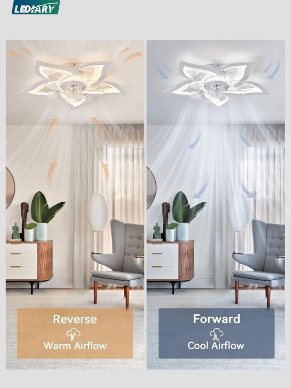 71PKiB-yI5L._AC_SL1500_.jpg windphoto Flower Fandalier Ceiling Fan with Light, Modern Low Profile Small | 27 Inch Flush Mount, 3000-6000K Dimmable LED, Remote&App Control, Quiet DC Motor, for Bedroom, Living Room, Indoor, Black