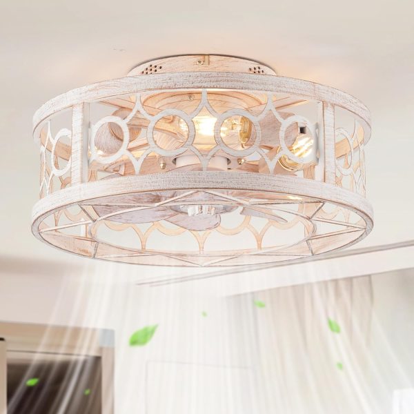 71PSSIFVjoL._AC_SL1500_.jpg windphoto 16 inch Caged Ceiling Fan with Light, Industrial Ceiling Fan with Remote, Farmhouse Fan Lights Ceiling Fixtures for Kitchen, Bedroom, Outdoor6 Speed, Timing