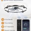 71PV6TTH28L._AC_SL1500_.jpg windphoto 30" Ceiling Fans with Lights and Remote, Low Profile Led Fan Light | Flush Mount, Stepless Dimmable Fandelier, 6 Speeds, 3 CCT, Quiet Reversible DC Motor, 2H Timer, Bedroom, Living Room, Black