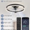 71PfAuSEZ8L._AC_SL1500_.jpg windphoto 19.7" Low Profile Ceiling Fans with Lights, APP & Remote, Black | Flush Mount, Dimmable LED, Quiet DC Motor, Reversible, 6 Speeds, Fandelier, for Bedroom