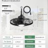 windphoto 20" Outdoor IP65 Waterproof Plug in Ceiling Fan with Lights | 6 Speeds,3CCT,Quiet,Timer,Remote Control,Smart App,DC motor,Reversible,Caged Design,ABS Material,Gazebo,Patio,Porch,Pergola