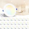 71Pky84eTLL._AC_SL1500_.jpg windphoto 6 Inch 6CCT LED Recessed Ceiling Light with Junction Box, 24 Pack | 2500K-5000K Recessed Light Fixtures, 1100LM High Brightness, Dimmable Downlight, 12W Eqv 110W, IC Rated, ETL