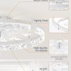 windphoto 24" Low Profile Ceiling Fans with Lights, APP & Remote, White | Flush Mount, Fandelier, 3000K-6000K, Dimmable LED, for Bedroom