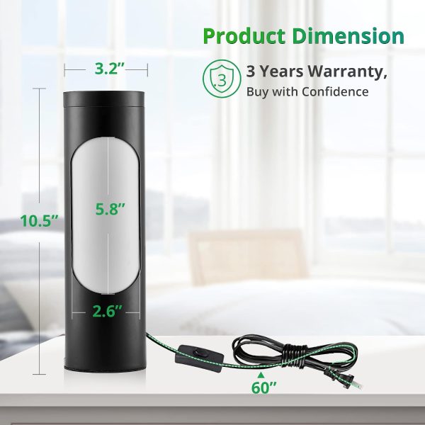 71QExyNPodL._AC_SL1500_.jpg windphoto Black Kosher Shabbos Table Lamp, T10 Bulb Included, 2 Pack | Shabbat Light, Nightlight Function, 400LM Brightness, 4W Eqv 40W, Warm Light, Living Room, Bedroom, Home Decor