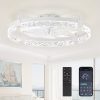 windphoto 24" Low Profile Ceiling Fans with Lights, APP & Remote, White | Flush Mount, Fandelier, 3000K-6000K, Dimmable LED, for Bedroom