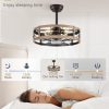 71QW9FUsVbL._AC_SL1500_.jpg windphoto 20 inch Fandelier Caged Ceiling Fan with Light and Remote, Brown | 6 Speed Adjustable,Timing, Quiet & Powerful DC, Small, Farmhouse, Industrial, Enclosed, Bladeless, Bedroom, Kitchen, Downrod