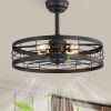 71QX20jvqGL._AC_SL1500_.jpg windphoto 22 inch Farmhouse Caged Ceiling Fan Light with Remote, Black | 6 Speed Adjustable,Timing, Quiet & Powerful DC, Large, Farmhouse, Industrial, Enclosed, Bladeless, Bedroom, Kitchen, Downrod