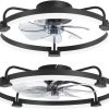 71QgcCd0sNL._AC_SL1500_.jpg windphoto 20 Inch and 24 Inch Ceiling Fans with Lights and Remote, 3000-6000K Dimmable Modern Flush Mount LED Fan Light, 6 Wind Speeds, Black Fandelier Ceiling Fans for Bedroom