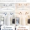 windphoto 20" Low Profile Ceiling Fans with Lights, APP & Remote, White | Flush Mount, Dimmable LED, Quiet DC Motor, Reversible, 6 Speeds, Fandelier, for Bedroom
