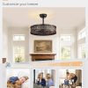 71R11-BAO4L._AC_SL1500_.jpg windphoto 20" Caged Farmhouse Victorian Ceiling Fan with Light, Black Gold | Downrod, Bladeless Enclosed Fandelier, 6 Speed, Quiet Powerful DC, Rustic,Vintage, Rustic, Small, Bedroom, Kitchen