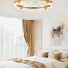 windphoto 24" Low Profile Ceiling Fans with Lights, APP & Remote, Gold | Flush Mount, Fandelier, 3000K-6000K, Dimmable LED, for Bedroom