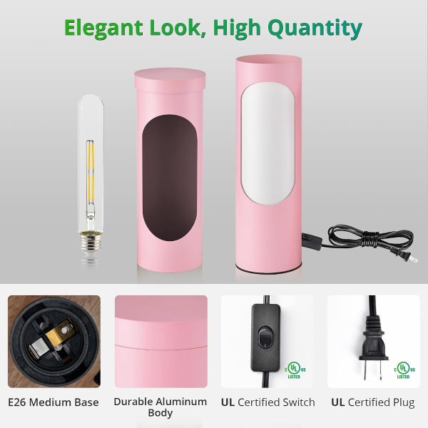 71RaNuifxL._AC_SL1500_.jpg windphoto Pink Kosher Shabbos Table Lamp, T10 Bulb Included | Shabbat Light, Nightlight Function, 400LM Brightness, 4W Eqv 40W, Warm Light, Living Room, Bedroom, Home Decor