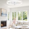 71RfjNgcb4L._AC_SL1500_.jpg Ceiling Fans with Lights 23 Inch Low Profile Fandelier with Remote White | 6 Speeds, Reversible, Dimmable Flush Mount Fan Light, Modern Ceiling Fan with Lights for Bedroom Bladeless