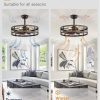 71Rm0dBKonL._AC_SL1500_.jpg windphoto 22 inch Caged Fandelier Ceiling Fan Light with Remote, Black Gold | 6 Speed Adjustable,Timing, Quiet & Powerful DC, Large, Farmhouse, Industrial, Enclosed, Bladeless, Bedroom, Kitchen, Downrod