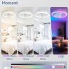 71RvjJxWBaL._AC_SL1500_.jpg windphoto Ceiling Fan with Light,20inch Low Profile Fandelier with Remote RGB | RGB,6 Speeds, Reversible DC Motor, Dimmable Flush Mount Fan Light, Modern fans for Bedroom