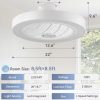71S2WMdz0L._AC_SL1500_.jpg windphoto 22 Inch Low Profile Bladeless LED Ceiling Fan Light, White RGB | Flush Mount, Modern, 6 Speed Adjustable, 3000-6000K Dimmable, 3000LM, Indoor Bedroom Living Room, Remote/APP Control