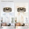 71S70vhfCL._AC_SL1500_.jpg windphoto 20 Inch Caged Flush Mount Ceiling Fans with Lights, Black | Low Profile, Farmhouse, Bladeless Enclosed Fandelier, Small, 6 Speed, Quiet Reversible DC, Bedroom, Kitchen, Living Room,