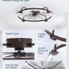 windphoto 24" Low Profile Ceiling Fans with Lights, Remote/APP Control, Brown | Wider Airflow, Stepless Dimmable LED, Quiet Reversible DC Motor, 6 Speeds, 3CCT, Timer, Bedroom, Living Room, Kitchen