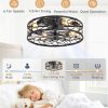 71SzupNNQzL._AC_SL1500_.jpg windphoto 20" Caged Ceiling Fan with Light, Flush Mount Fandalier with Remote | Low Profile, Farmhouse Small, Bladeless Industrial, Quiet DC Motor, App Control for Bedroom, Kitchen, Dining Room, Black