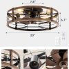 71TDnj0SkDL._AC_SL1500_.jpg windphoto 20" Caged Ceiling Fan with Light and Remote, Low Profile Flush Mount Fandelier for Bedroom,Kitchen,Indoor,Black and Gold
