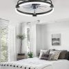 71TTY6xJKL._AC_SL1500_.jpg windphoto 20" Ceiling Fans with Lights and Remote, Low Profile Led Fan Light | Flush Mount, Stepless Dimmable Fandelier, 6 Speeds, 3 CCT, Quiet Reversible DC Motor, 2H Timer, Bedroom, Living Room, Black