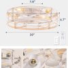 71Thm8mrGsL._AC_SL1500_.jpg windphoto 20" White Gold Caged Low Profile Ceiling Fan with Light and Remote | Flush Mount, Bladeless Enclosed Fandelier, 6 Speed, Quiet Powerful DC, Rustic,Farmhouse, Small, Bedroom, Kitchen, Indoor