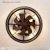 71U472IJ2FL._AC_SL1500_.jpg windphoto 20" Caged Ceiling Fan with Light and Remote, Low Profile Flush Mount Fandelier for Bedroom,Kitchen,Indoor,Black and Gold