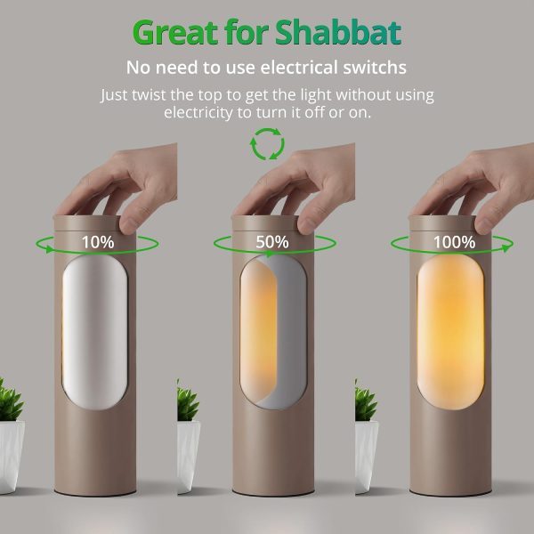 71UW-UpbdIL._AC_SL1500_.jpg windphoto Brown Kosher Shabbos Table Lamp, T10 Bulb Included | Shabbat Light, Nightlight Function, 400LM Brightness, 4W Eqv 40W, Warm Light, Living Room, Bedroom, Home Decor