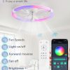 71UfF6UyloL._AC_SL1500_.jpg windphoto Ceiling Fan with Light,23inch Low Profile Fandelier with Remote RGB | RGB,6 Speeds, Reversible DC Motor, Dimmable Flush Mount Fan Light, Modern fans for Bedroom