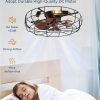 71VKPMRp67L._AC_SL1500_.jpg windphoto 23" Caged Farmhouse Ceiling Fans with Lights and Remote/App, Black | Flush Mount Bladeless Low Profile, Fandalier Large Rustic, Industrial Enclosed, Quiet & Powerful for Bedroom, Kitchen, Indoor