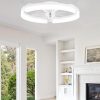 windphoto 20" Ceiling Fans with Lights, Low Profile Fandelier for Bedroom | Flush Mount Fan Light, Stepless Dimmable, App/Remote Control, 3 CCT Led, 6 Speeds, Quiet Reversible DC Motor, White