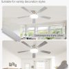 52 Inch Ceiling Fan with Lights and Remote, 30W 12" LED Panel Flush Mount Ceiling Fan, 6-Speed Quiet DC Motor Modern Low Profile Ceiling Fan with Reversible Blades for Bedroom, Living Room, Patio