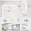 windphoto Ceiling Fans with Light 20 Inch Low Profile Ceiling Fan with Remote | White, 6 Speeds, Reversible, Dimmable Flush Mount Fan Light, Modern Fandelier Ceiling Fan with Lights for Bedroom