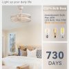 71VkurQiLZL._AC_SL1500_.jpg windphoto 22 inch Caged Bladeless Ceiling Fan Light with Remote, White Gold | 6 Speed Adjustable,Timing, Quiet & Powerful DC, Small, Farmhouse, Industrial, Enclosed, Bladeless, Bedroom, Kitchen, Downrod
