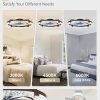 windphoto 2-Pack 24" Ceiling Fans with Lights, APP & Remote, Brown | Low Profile, Flush Mount, Fandelier, 3000K-6000K, Dimmable LED, for Bedroom