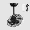 windphoto 16 Inch Small Wall Mount Fan and Remote with Plug in Cord, Black | 6 Speed, Adjustable Tilt, Timing, Reversible, Wall Mounted Fan, Indoor, Tabletop, Garage, Shop, Corner Gym, Bedroom, Office
