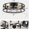 71WP8FeqQ-L._AC_SL1500_.jpg windphoto 20" Black Caged Low Profile Ceiling Fan with Light and Remote | Flush Mount, Bladeless Enclosed Fandelier, 6 Speed, Quiet Powerful DC, Rustic,Farmhouse, Small, Bedroom, Kitchen, Indoor