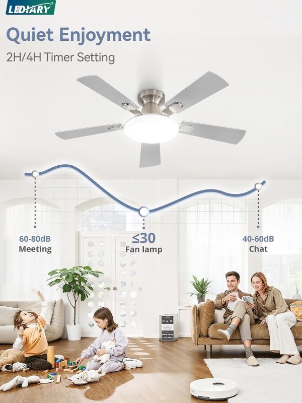 71WTqEk5bxL._AC_SL1500_.jpg windphoto 42 Inch Flush Mount Ceiling Fans with Lights, Remote & APP Control | Bright Light, 3CCT, Dimmable, Memory Function, Timer, Reversible Blade, Quiet DC Motor, Damp-Rated, Bedroom, Covered Patio