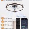 71WULFcxgiL._AC_SL1500_.jpg windphoto 20" Ceiling Fans with Lights and Remote, Low Profile Led Fan Light | Flush Mount, Stepless Dimmable Fandelier, 6 Speeds, 3 CCT, Quiet Reversible DC Motor, 2H Timer, Bedroom, Living Room, Brown