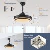 71WW4BXOZL._AC_SL1500_.jpg windphoto 42 Inch Retractable Ceiling Fans with Lights and Remote | Fandelier Ceiling Fans with LED Light, Modern Ceiling Fan, Stepless Color Changeable, Dimmable, Timer Setting, Black